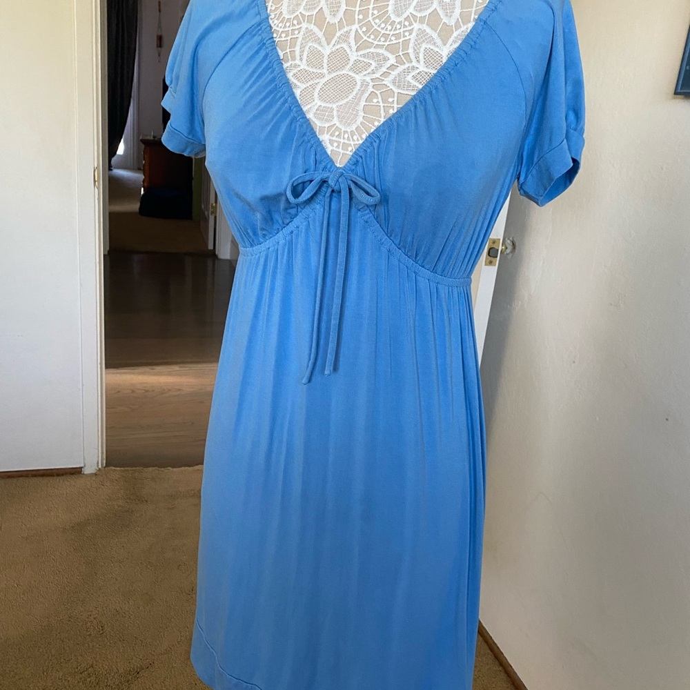 INC Sky Blue V-Neck dress, size Small